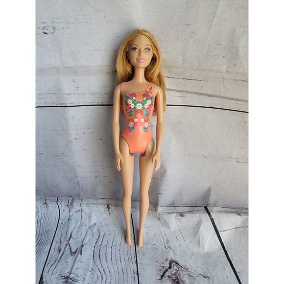 Summer Barbie Doll Wearing One Shoulder Bathing Suit - Picture 1 of 9